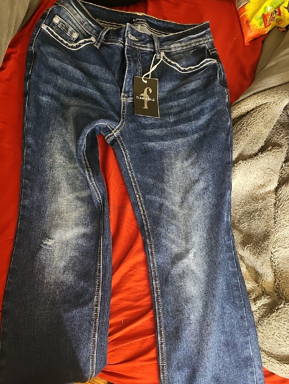 Flamingo Blue Faded Stretch Jeans